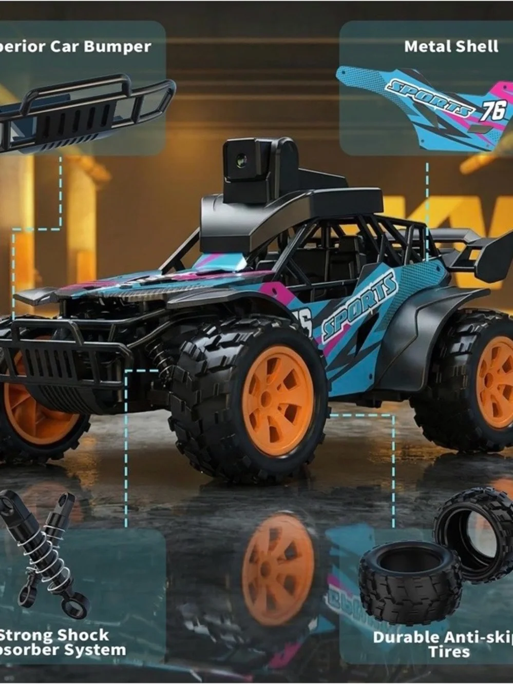 NEW - RC Car with Camera, 2.4GHz Remote Control Truck with 2.8”LCD Screen & 60°